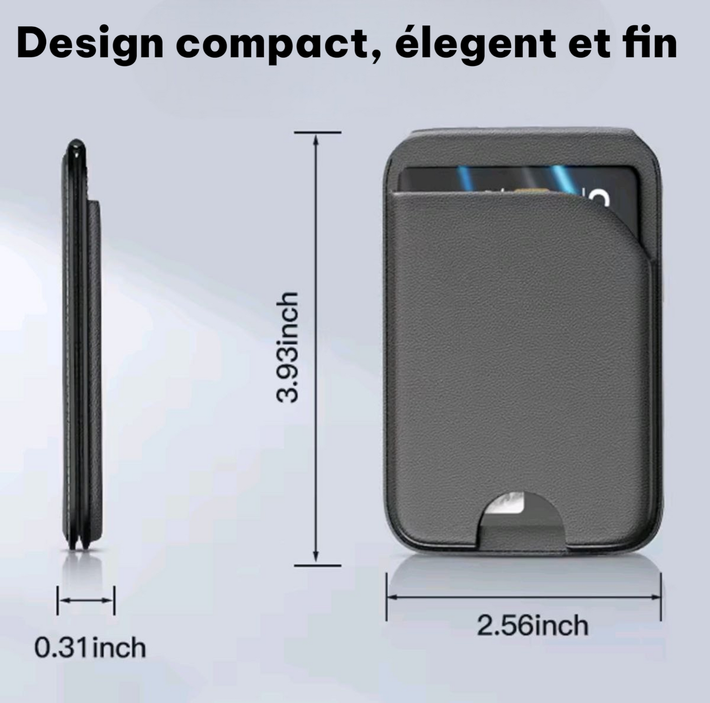 Porte-carte pliable magnétique 3-en-1