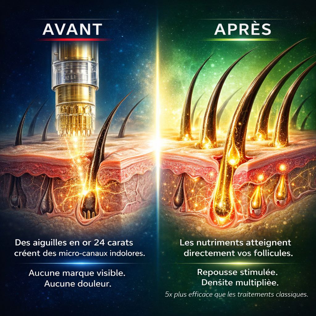 REPOUSSE PRO. Vos cheveux retrouvés en quelques semaines seulement.