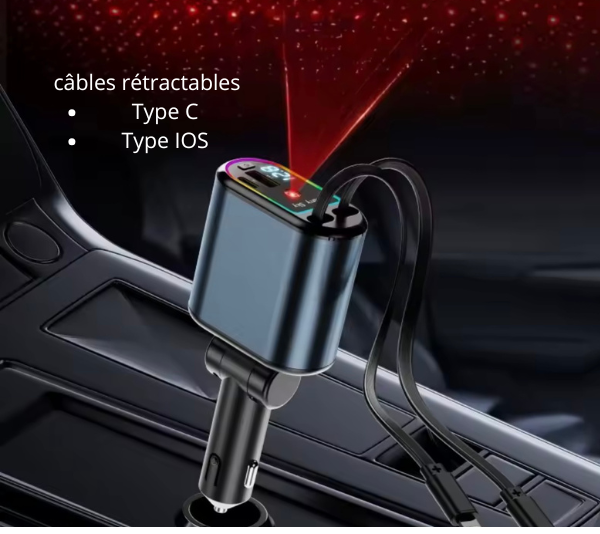 Super chargeur allume cigare 4en1