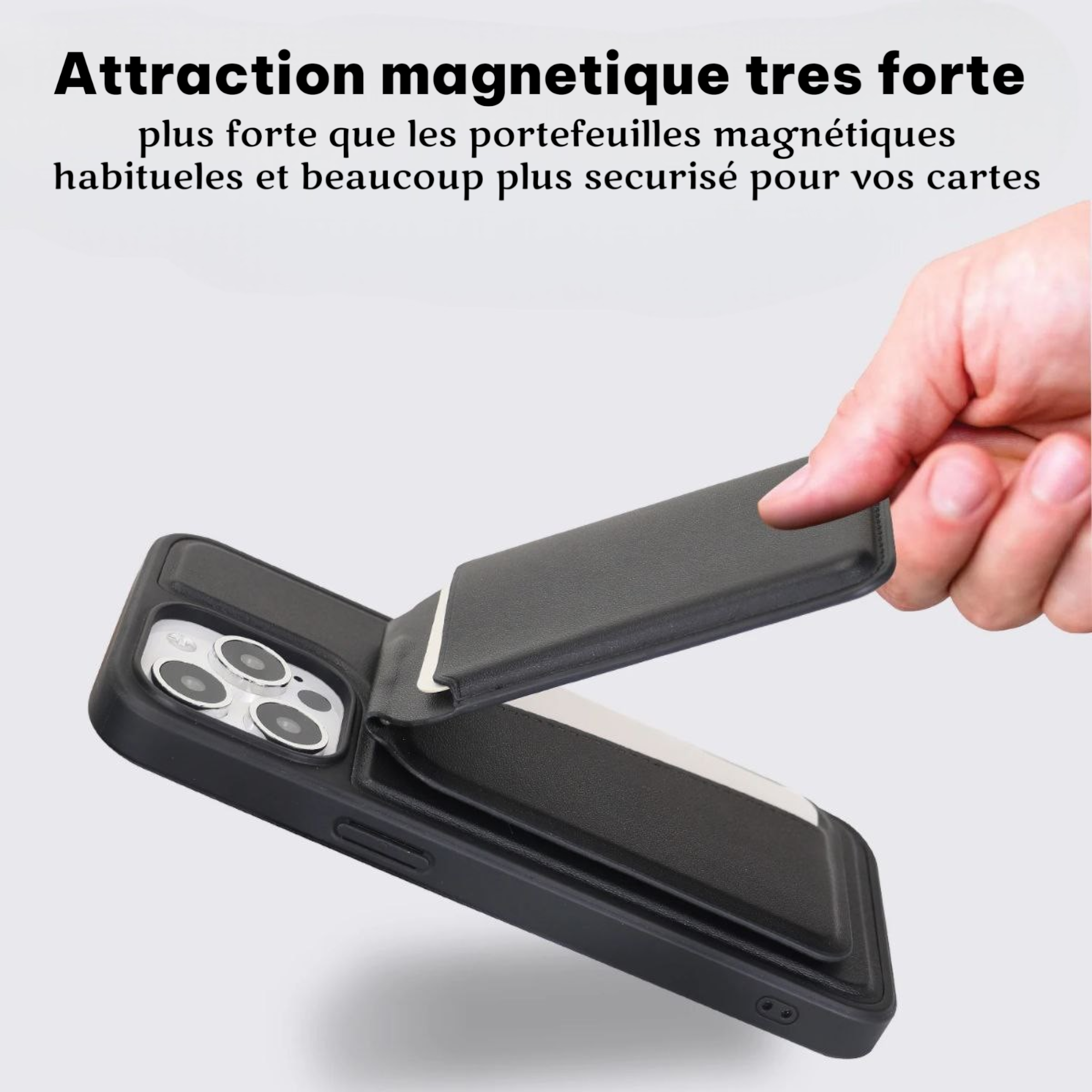 Porte-carte pliable magnétique 3-en-1